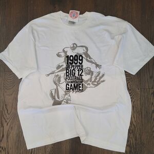 1999 DR PEPPER Big 12 Football Championship Game White T-Shirt Men's XL New